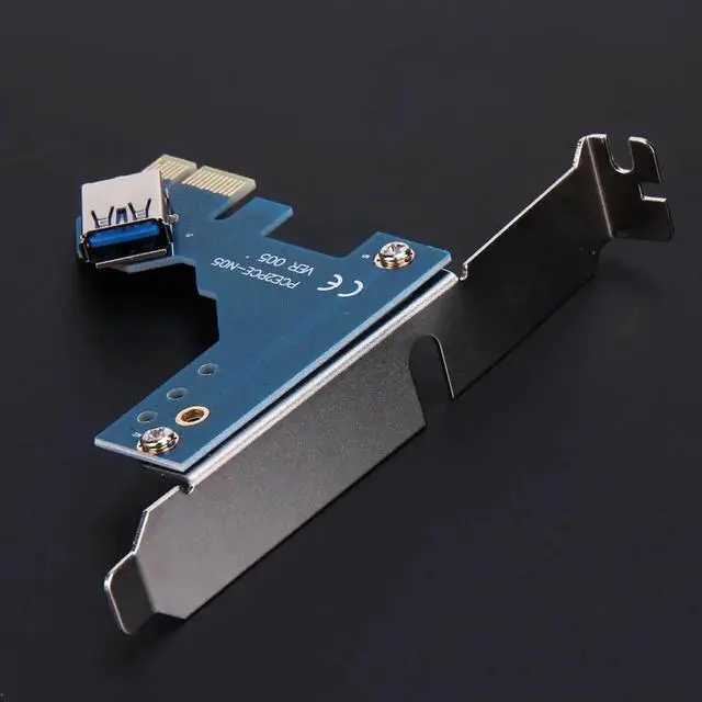 Alt view image 3 of 5 - 3 in 1 PCI-E 1 to 3 PCI Express 1X Slot Riser Card Expansion Adapter PCIe Port Multiplier Card w/ High Speed USB 3.0 Cable Cord