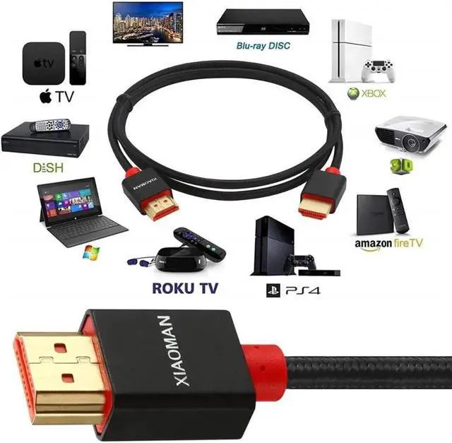 Alt view image 6 of 6 - Cable 2.0 4K HDMI to HDMI Adapter Video Game Cable for Xiaomi Projector Nintend Switch Splitter Smart TV Box PS4 Computer