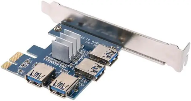 Alt view image 3 of 6 - Aomoproing add on card PCIe 1 to 4 PCI express 16X slots Riser Card PCI-E 1X to External 4 PCI-e slot Adapter PCIe Port Multiplier Card