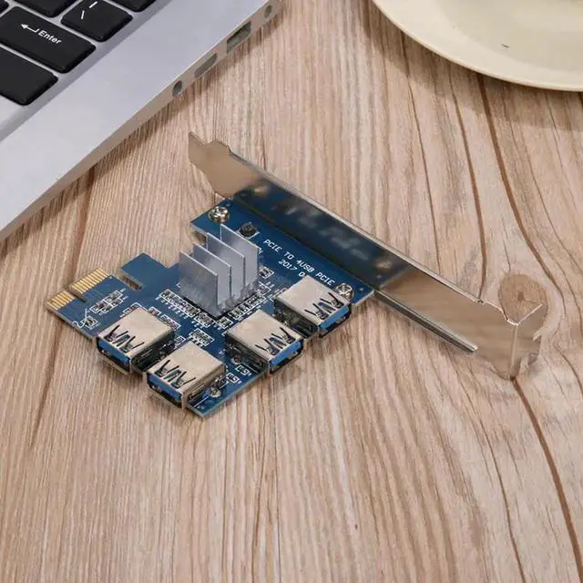 Alt view image 5 of 6 - Aomoproing add on card PCIe 1 to 4 PCI express 16X slots Riser Card PCI-E 1X to External 4 PCI-e slot Adapter PCIe Port Multiplier Card