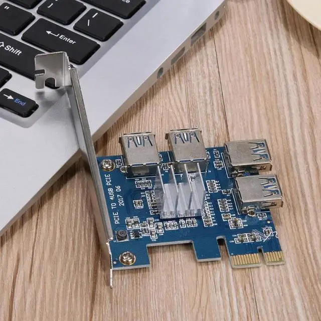 Alt view image 4 of 6 - Aomoproing add on card PCIe 1 to 4 PCI express 16X slots Riser Card PCI-E 1X to External 4 PCI-e slot Adapter PCIe Port Multiplier Card