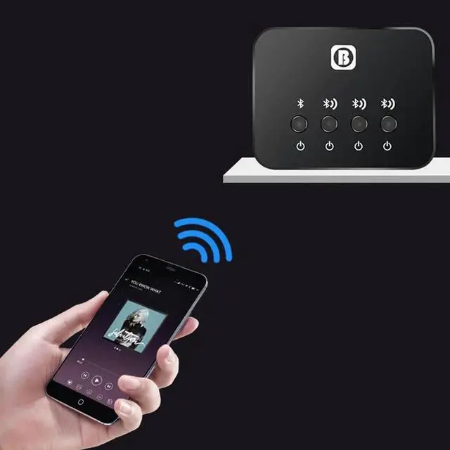 Alt view image 4 of 6 - Link Optical Transmitter Bluetooth v4.1 Multi-pair 1 to 3 Mini for TV Wireless Music Audio Adapter for Headphones/Speakers