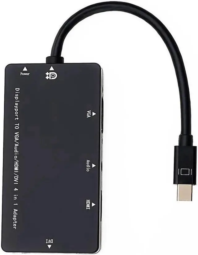 Alt view image 6 of 6 - 4 In 1 Mini DP To HDMI VGA DVI Audio Adapter Cable DisplayPort Thunderbolt Converter Power For Macbook Air iMac Surface Pro