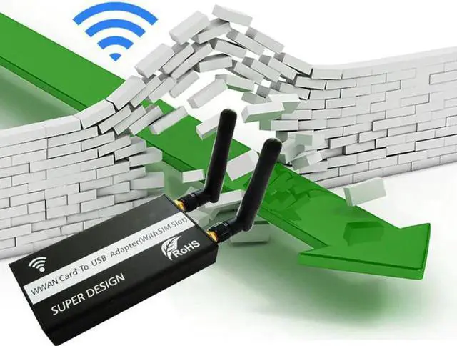 Alt view image 6 of 6 - Aomoproing PCI-E Mini PCI-Express to USB Adapter with SIM Card Slot for WWAN/LTE Module with USB Cable and Antennas 1 Set Black