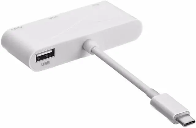 Alt view image 3 of 6 - High-End USB 3.1 Type-C To HDMI VGA Audio HD High Definition Adapter Converter With Type-C To VGA Cable White