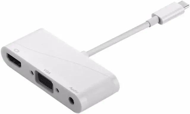 Main image of High-End USB 3.1 Type-C To HDMI VGA Audio HD High Definition Adapter Converter With Type-C To VGA Cable White