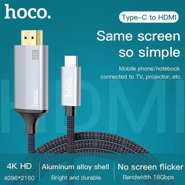 Alt view image 3 of 6 - USB C HDMI Cable Type C to HDMI Adapter For Macbook Samsung Galaxy S9 S8 Huawei Mate10 P20 Projector HDMI to Type-C Cable