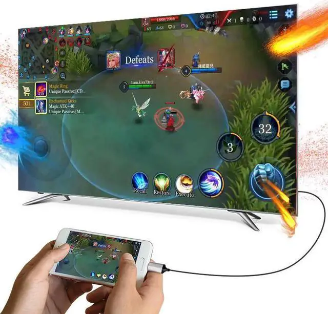 Alt view image 4 of 6 - USB C HDMI Cable Type C to HDMI Adapter For Macbook Samsung Galaxy S9 S8 Huawei Mate10 P20 Projector HDMI to Type-C Cable