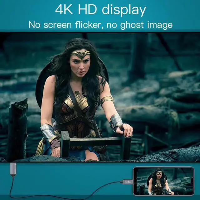 Alt view image 2 of 6 - USB C HDMI Cable Type C to HDMI Adapter For Macbook Samsung Galaxy S9 S8 Huawei Mate10 P20 Projector HDMI to Type-C Cable