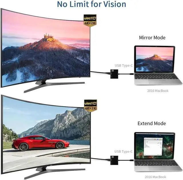 Alt view image 4 of 5 - 2019 100 W PD USB 3.1 Type C USB C to HDMI Adapter 4K 60Hz HDMI 2.0 USB C to HDMI Type C USB 3.1 HUB Converter for MacBook Pro