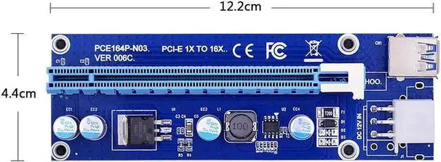 Alt view image 3 of 6 - Mini PCI-E to PCI-E 16X Riser Card 0.6M USB 3.0 Cable for EXP GDC Laptop External Video Card for Miner Mining