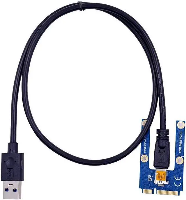 Alt view image 2 of 6 - Mini PCI-E to PCI-E 16X Riser Card 0.6M USB 3.0 Cable for EXP GDC Laptop External Video Card for Miner Mining