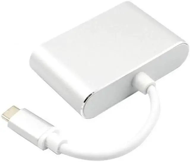 Alt view image 3 of 3 - USB C Type C to 4K 60Hz HDMI VGA Adapter 2 in 1 USB 3.1 Cable for Laptop Apple Macbook Google Chromebook Pixel