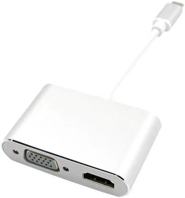 Alt view image 2 of 3 - USB C Type C to 4K 60Hz HDMI VGA Adapter 2 in 1 USB 3.1 Cable for Laptop Apple Macbook Google Chromebook Pixel