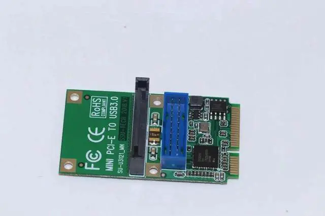 Alt view image 3 of 6 - Mini PCI-E USB Card MINI PCI-Express to USB3.0 Adapter 19Pin Header to USB3.0 5Gb SATA Power Half High Full High Suitable for PC