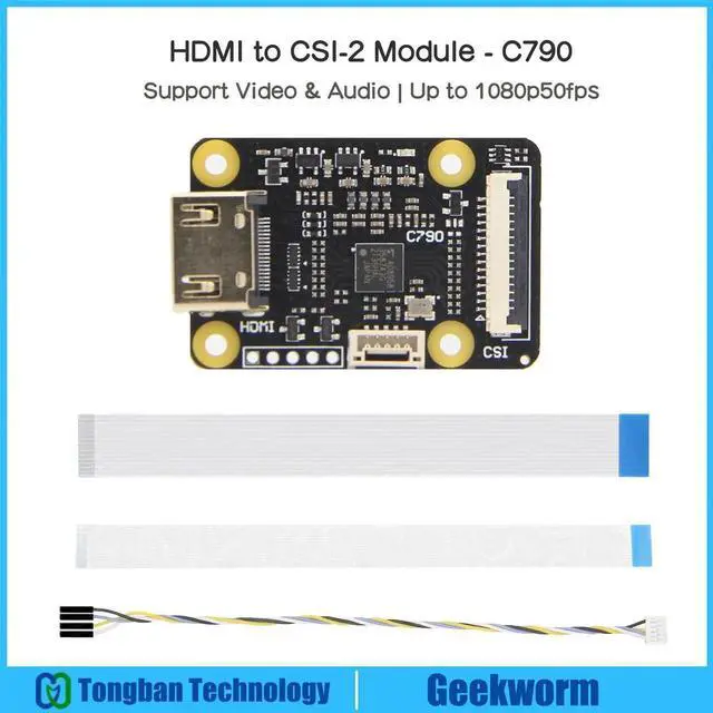 Main image of HDMI to CSI 2 Adapter C790 | Support Video & Audio | Up to 1080p60fps | for Raspberry Pi 4 / 3 B+ / 3B / CM4 / Zero PiKVM KVM