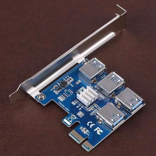 Alt view image 2 of 6 - Aomoproing ALLOYSEED est PCI-E 1x to 16x 1 to 4 PCIE PCI Express Riser Card USB 3.0 Slot Multiplier Hub Adapter For Bitcoin Mining Miner