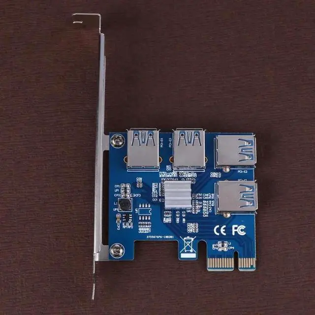 Alt view image 4 of 6 - Aomoproing ALLOYSEED est PCI-E 1x to 16x 1 to 4 PCIE PCI Express Riser Card USB 3.0 Slot Multiplier Hub Adapter For Bitcoin Mining Miner