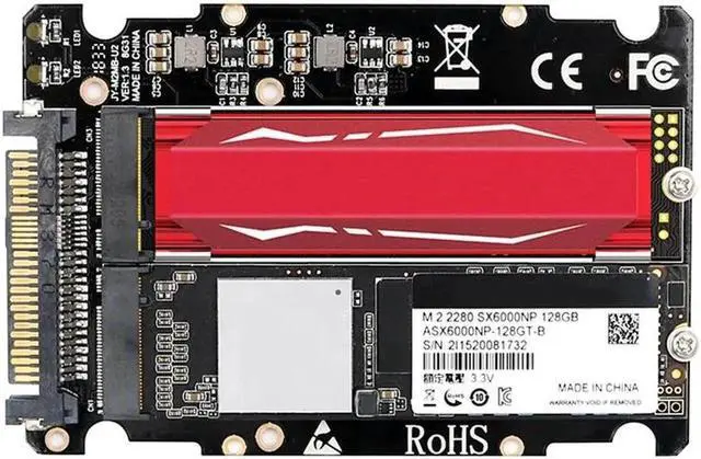 Alt view image 3 of 6 - M.2 Ssd To U.2 Adapter 2In1 M.2 Nvme And Sata Bus Ngff Ssd To Pci E U.2 Sff 8639 Adapter Pcie M2 Converter For Desktop Compu