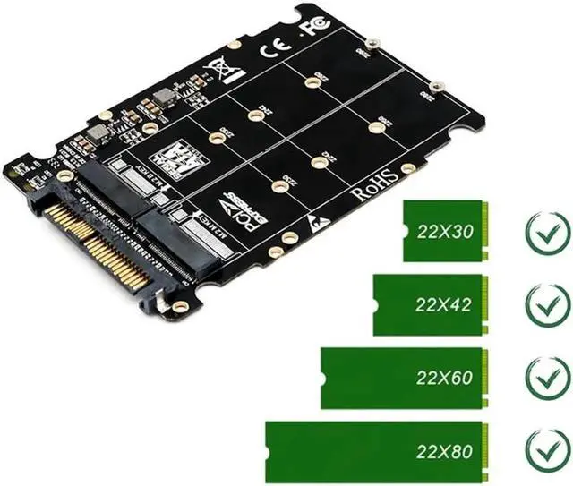 Alt view image 2 of 6 - M.2 Ssd To U.2 Adapter 2In1 M.2 Nvme And Sata Bus Ngff Ssd To Pci E U.2 Sff 8639 Adapter Pcie M2 Converter For Desktop Compu