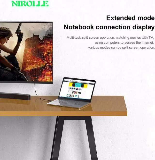 Alt view image 3 of 6 - USB C TO VGA Cable USB type C USB-C to VGA Male Converter Adapter Cable For Apple Macbook ProDell XPS 13 VGA USB-C