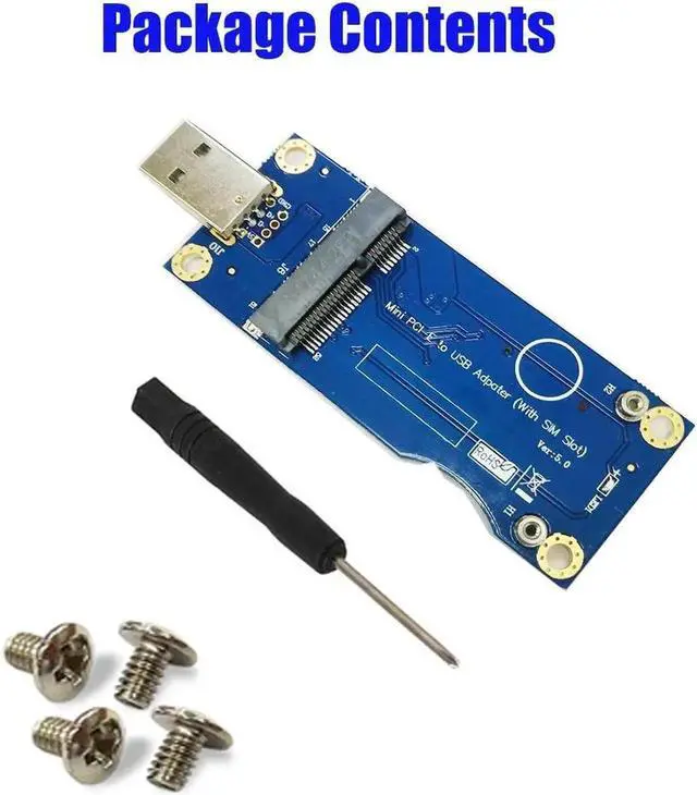 Alt view image 5 of 5 - Mini PCI E to USB Adapter With SIM Card Slot for WWAN LTE Module Mini PCIE Card to USB 2.0 Desktop PC Support SIM 6Pin 8Pin Card