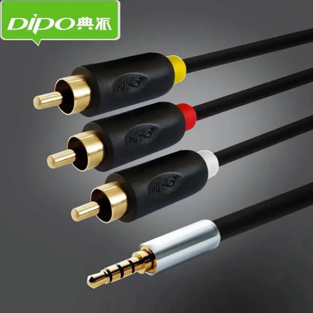 Alt view image 4 of 4 - Goldplated audio jack for premium 3.5 mm to 3 RCA Male Plug Adapter white yellow red Audio Video 3.5 AV Cable 1.5m 2m 3m 5m