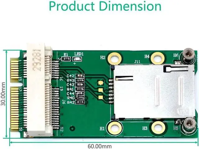 Alt view image 2 of 6 - Mini PCI Express Adapter For 3G 4G Module with USIM Slot MINI PCI E to Mini PCI E Riser Card Support 3G/4G WWAN LTE GPS Card