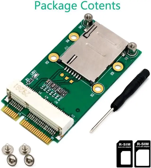 Alt view image 4 of 6 - Mini PCI Express Adapter For 3G 4G Module with USIM Slot MINI PCI E to Mini PCI E Riser Card Support 3G/4G WWAN LTE GPS Card