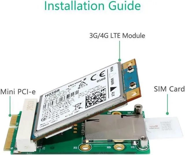 Alt view image 5 of 6 - Mini PCI Express Adapter For 3G 4G Module with USIM Slot MINI PCI E to Mini PCI E Riser Card Support 3G/4G WWAN LTE GPS Card