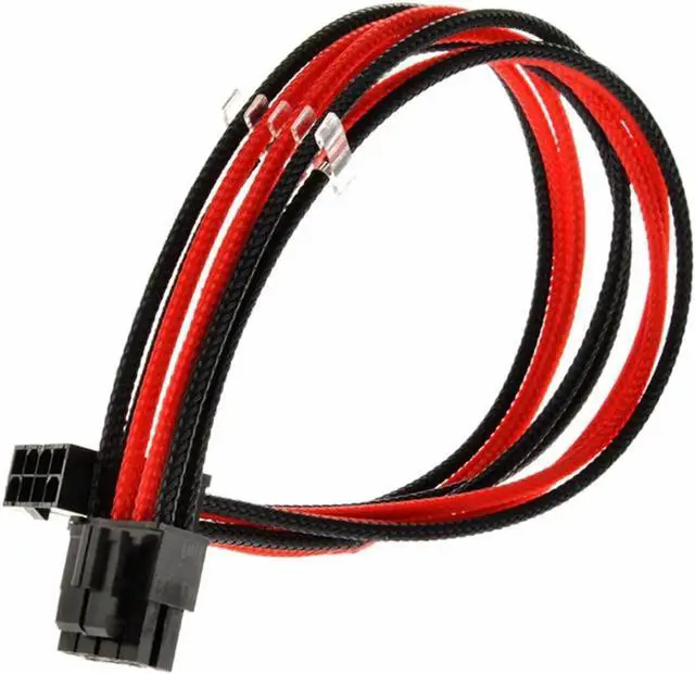 Alt view image 2 of 3 - Sleeved Graphics Card ATX EPS PSU CPU 8 Pin to 6+2 Pin PCI-E Power Extension Cable Wire For 18AWG Power Wire Sleeved 30cm