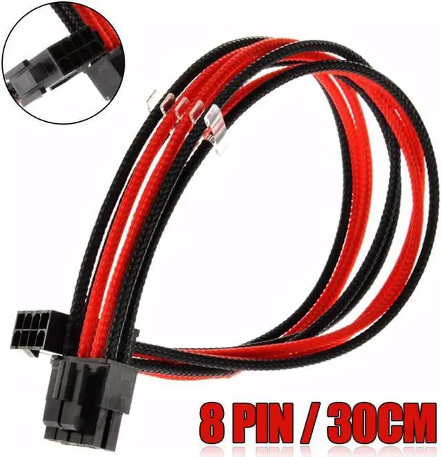 Main image of Sleeved Graphics Card ATX EPS PSU CPU 8 Pin to 6+2 Pin PCI-E Power Extension Cable Wire For 18AWG Power Wire Sleeved 30cm