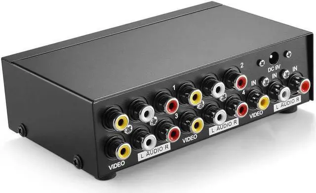 Alt view image 5 of 6 - AV Splitter DVD HDTV RCA Video Splitter Box 1 to 8 out 3RCA Distributor 1 in 4 RCA Audio Video AV Adapter not Switch