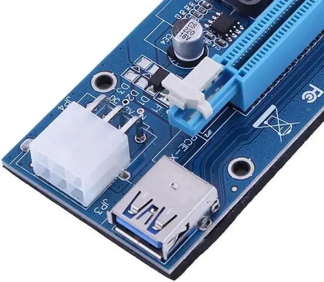 Alt view image 3 of 6 - PCI-E PCI Express 1x to 16x Mining Machine Extender Riser Card Board Adapter 15Pin to 6Pin power only board