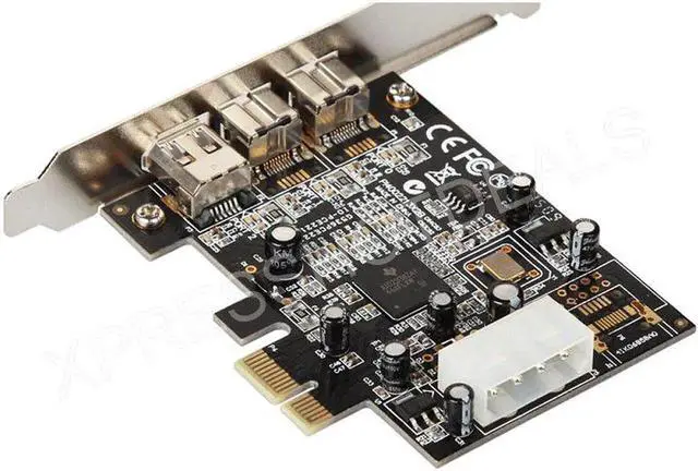 Alt view image 3 of 5 - PCIe PCI Express Firewire 800 1394 b/a (2B1A) Controller Card Adapter TI Chipset