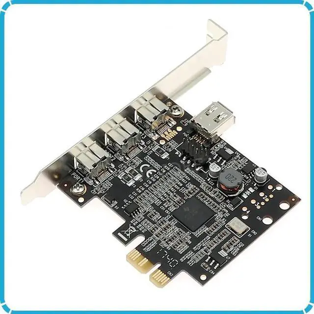 Alt view image 4 of 5 - 3 ports 1394B + 6 Pin 1394A PCI-e card External Firewire 800 400 IEEE 1394b PCI express card Chipset TI2213