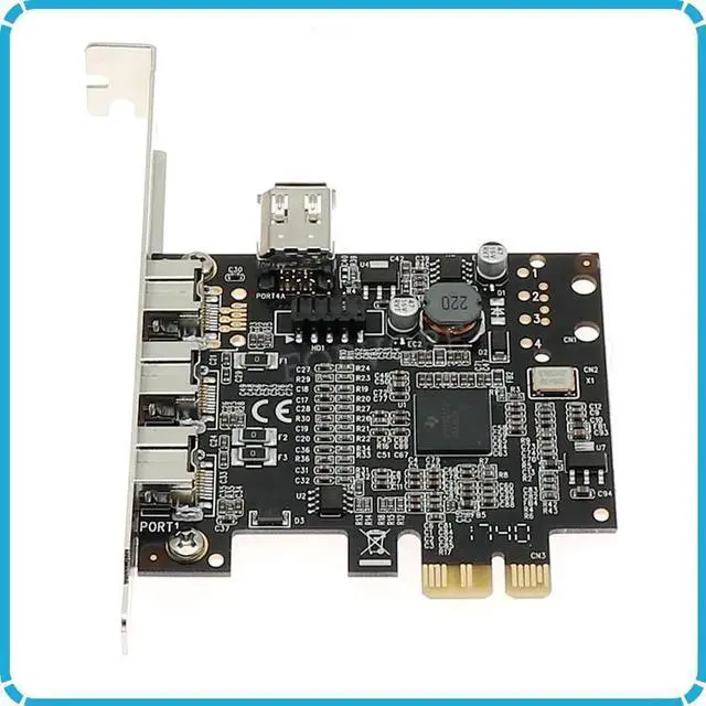 Alt view image 5 of 5 - 3 ports 1394B + 6 Pin 1394A PCI-e card External Firewire 800 400 IEEE 1394b PCI express card Chipset TI2213