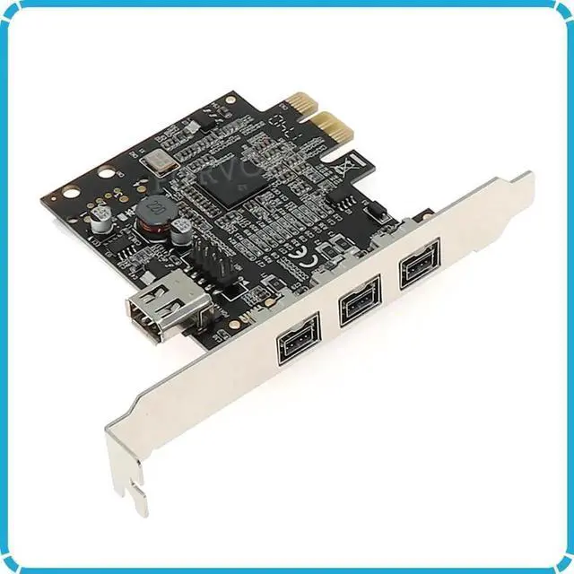 Alt view image 3 of 5 - 3 ports 1394B + 6 Pin 1394A PCI-e card External Firewire 800 400 IEEE 1394b PCI express card Chipset TI2213