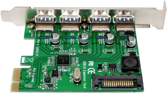 Alt view image 5 of 6 - 4 Ports PCIe PCI Express Expansion Card PCI E to USB3.0 Adapter Converter Card for PCI E x1 x4 x8 x16 Slot Computer PC