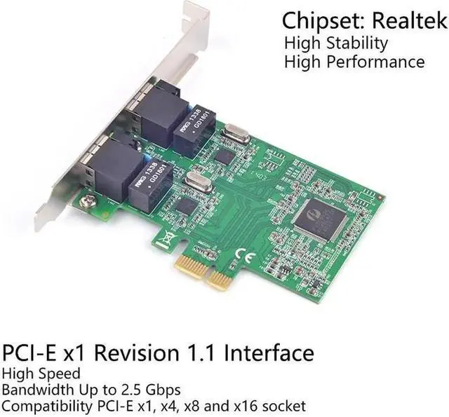 Alt view image 5 of 6 - PCI-E to 2 ports Gigabit Ethernet Controller Card Gigabit Ethernet pci express