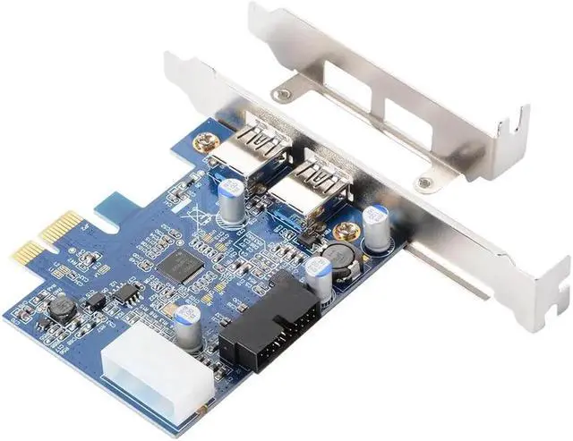Alt view image 5 of 6 - 2 Ports PCI-E to USB 3.0 Expansion Card 19Pin PCI-Express Adapter Card + 3.5 Inch Front Panel