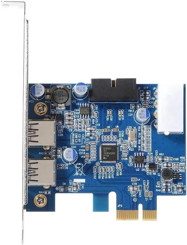 Alt view image 3 of 6 - 2 Ports PCI-E to USB 3.0 Expansion Card 19Pin PCI-Express Adapter Card + 3.5 Inch Front Panel