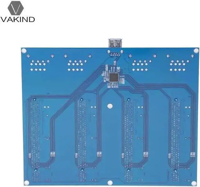 Alt view image 2 of 6 - PCI-E PCI Express 1X to 4 PCI-E 16X Slots Riser Card Video Card Adapter Extender Converter with USB Cable for Bitcoin BTC Mining