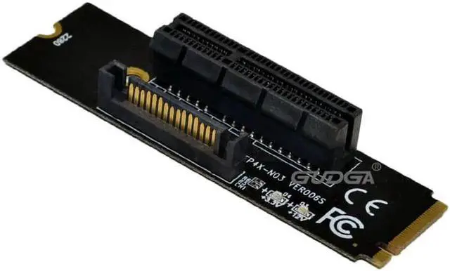 Alt view image 3 of 6 - 2pcs NGFF M.2 to PCI-E 4X Riser Card M2 M Key to PCIe X4 Adapter with LED indicator SATA power Riser for Bitcoin Miner Mining