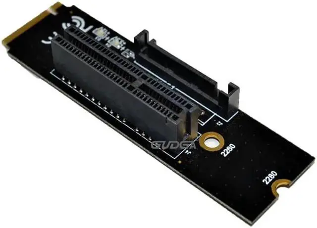 Alt view image 6 of 6 - 2pcs NGFF M.2 to PCI-E 4X Riser Card M2 M Key to PCIe X4 Adapter with LED indicator SATA power Riser for Bitcoin Miner Mining