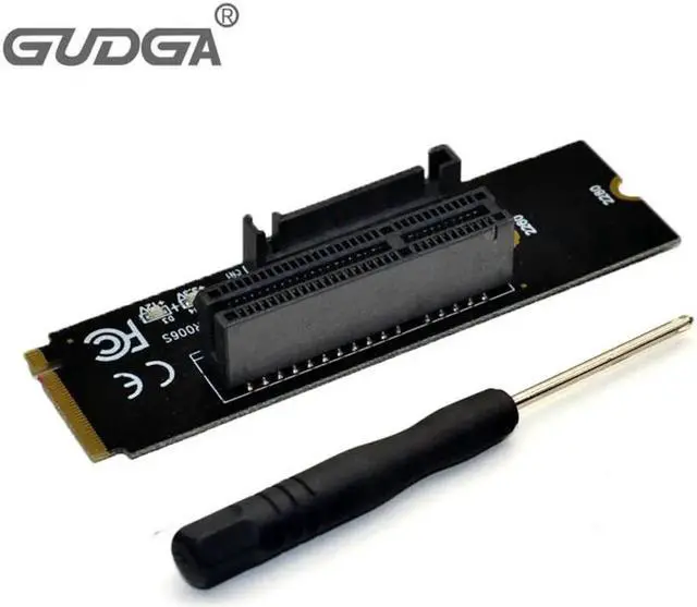Main image of 2pcs NGFF M.2 to PCI-E 4X Riser Card M2 M Key to PCIe X4 Adapter with LED indicator SATA power Riser for Bitcoin Miner Mining