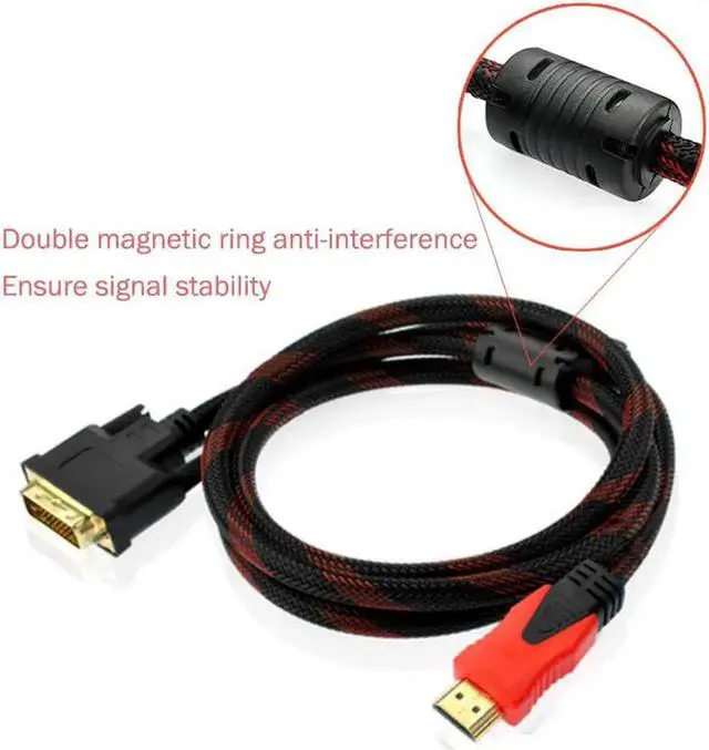 Alt view image 3 of 6 - Speed HDMI to DVI 24+1 pin adapter cables Male to Male Adapter Video Cable 1080P 3D HDMI cable for LCD DVD HDTV XBOX