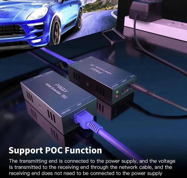 Main image of HDMI KVM extender 50M over cat5/6 Ethernet Cable 1080P USB KVM HDMI Extende Audio Video Converter For PC Ps5 TV Monitor