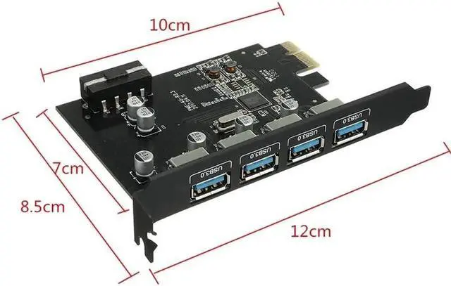 Alt view image 5 of 6 - 1Pcs Super Speed USB 3.0 PCI-E 4 Port Expansion Card for MAC for OSX 10.8-10.12 Computer Add On Cards Circuit?Board