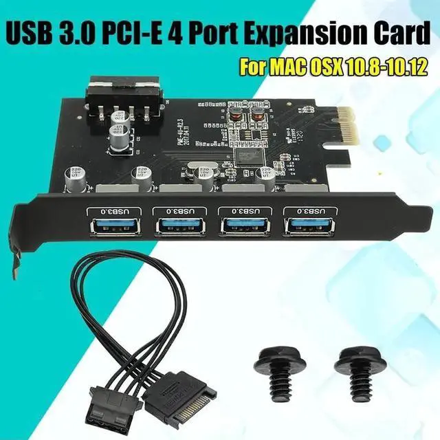 Main image of 1Pcs Super Speed USB 3.0 PCI-E 4 Port Expansion Card for MAC for OSX 10.8-10.12 Computer Add On Cards Circuit?Board